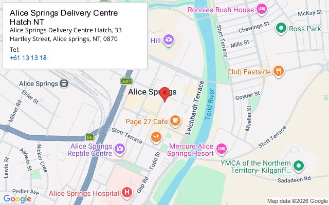 Alice Springs Delivery Centre Hatch NT