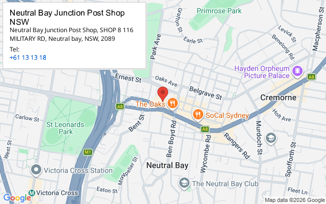 Neutral Bay Junction Post Shop NSW