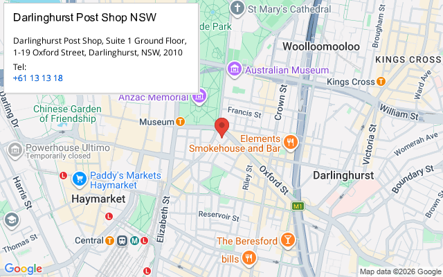 Darlinghurst Post Shop NSW