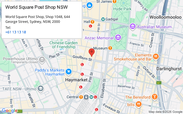 World Square Post Shop NSW