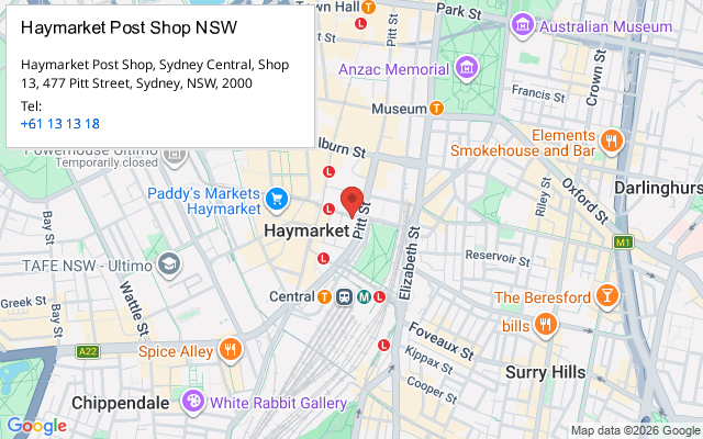 Haymarket Post Shop NSW