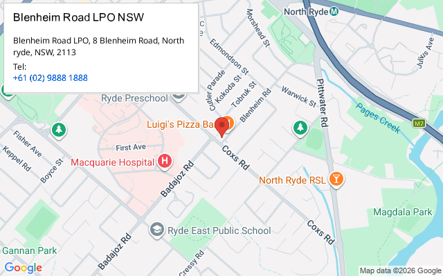 Blenheim Road LPO NSW