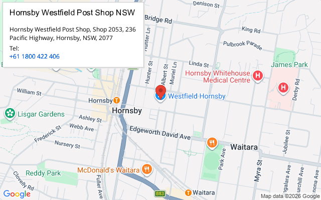 Hornsby Westfield Post Shop NSW