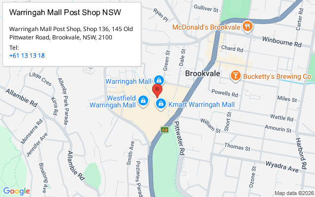 Warringah Mall Post Shop NSW