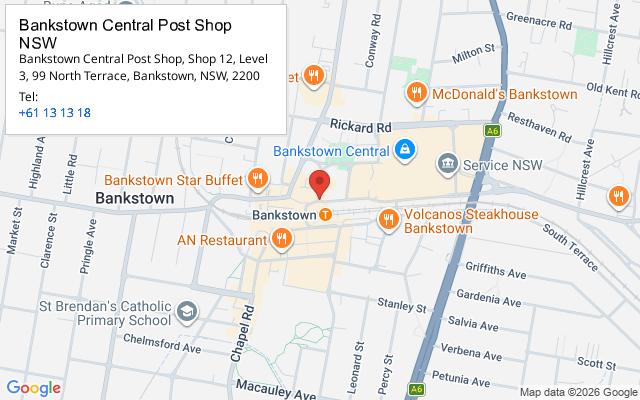 Bankstown Central Post Shop NSW