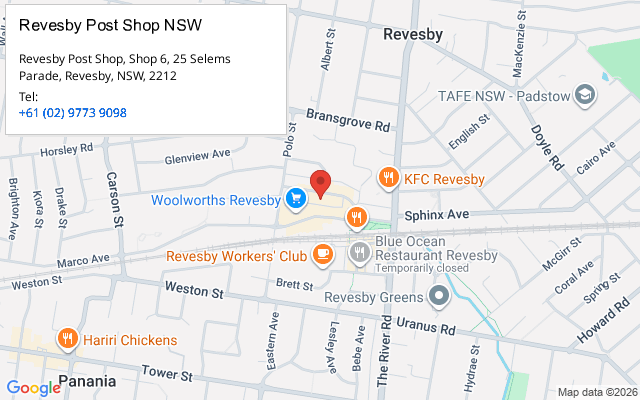 Revesby Post Shop NSW