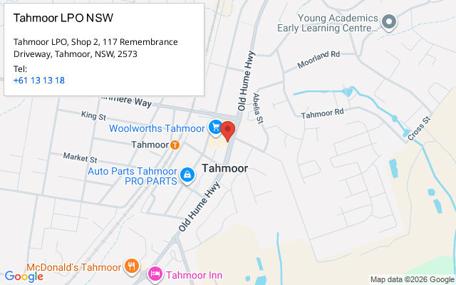 Tahmoor LPO NSW