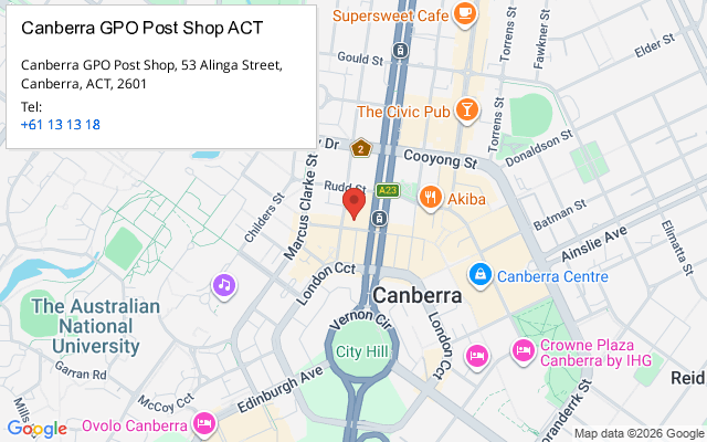 Canberra GPO Post Shop ACT