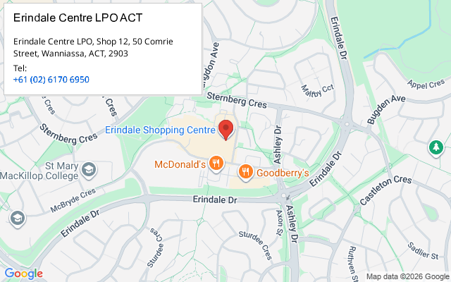 Erindale Centre LPO ACT