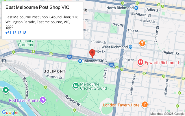 East Melbourne Post Shop VIC