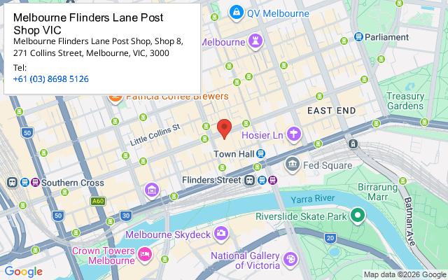 Melbourne Flinders Lane Post Shop VIC