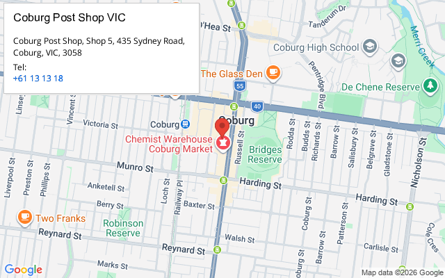 Coburg Post Shop VIC