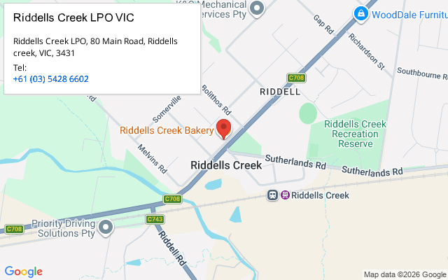 Riddells Creek LPO VIC