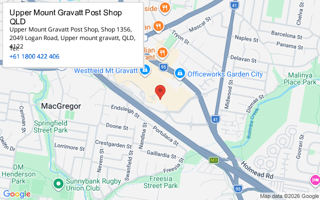 Upper Mount Gravatt Post Shop QLD