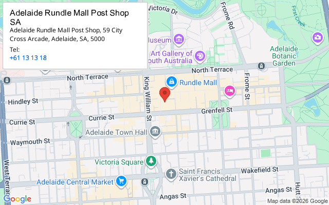 Adelaide Rundle Mall Post Shop SA