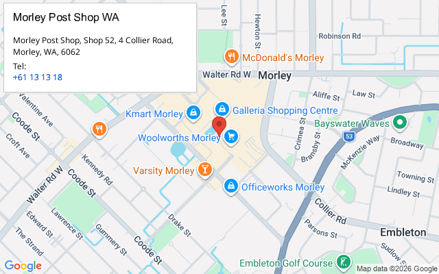 Morley Post Shop WA