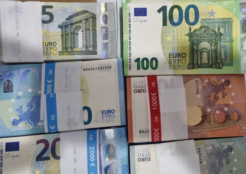 Euro banknotes
