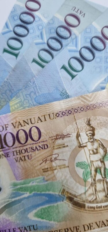 Vanuatu currency notes showing high‑value 10,000 Vatu and 1,000 Vatu denominations. Vanuatu currency notes showing high‑value 10,000 Vatu and 1,000 Vatu denominations.