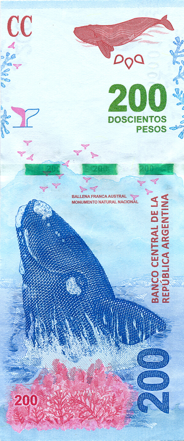 200_pesos_banknote_-_Animales_Aut_C3_B3ctonos_-_Obverse AUD to ARS