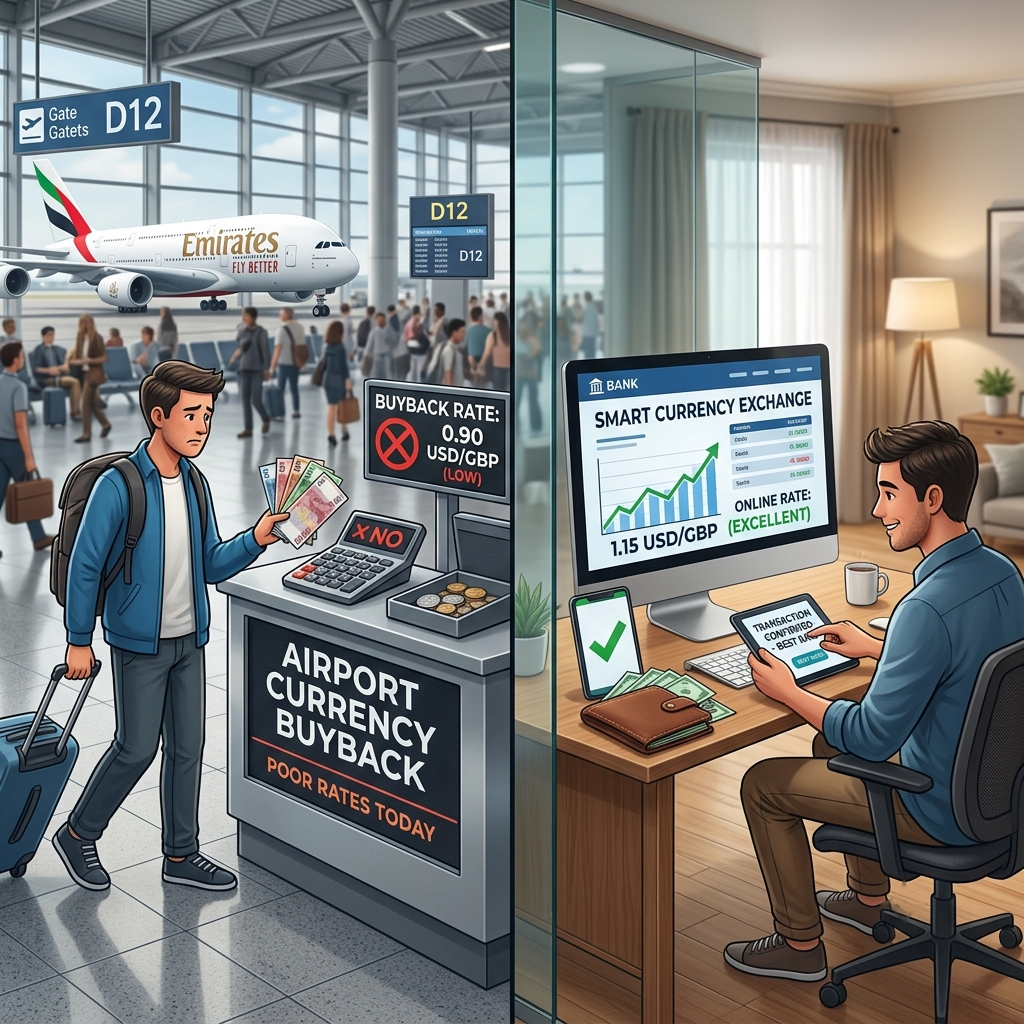 One Thing to Avoid-Airport Currency Buyback on Departure